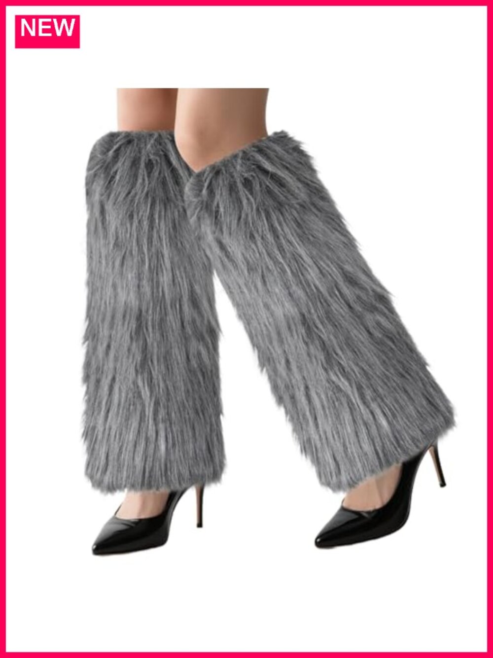 Faux Fur Fluffy Leg Warmers Furry Boot Covers Costume Accessory
